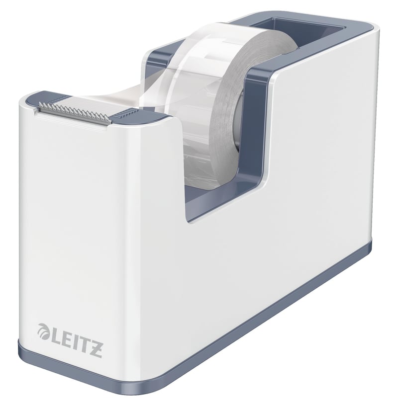 Leitz WOW Duo Colour Stolový odvíjač lepiacej pásky s páskou, biela/sivá