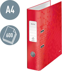 Leitz WOW iratrendező 180°-os mechanikával, A4, 8 cm gerincszélesség - piros 2