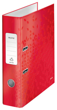 Zakladač Leitz WOW so 180° mechanikou, A4, šírka chrbta 8 cm – červený 1