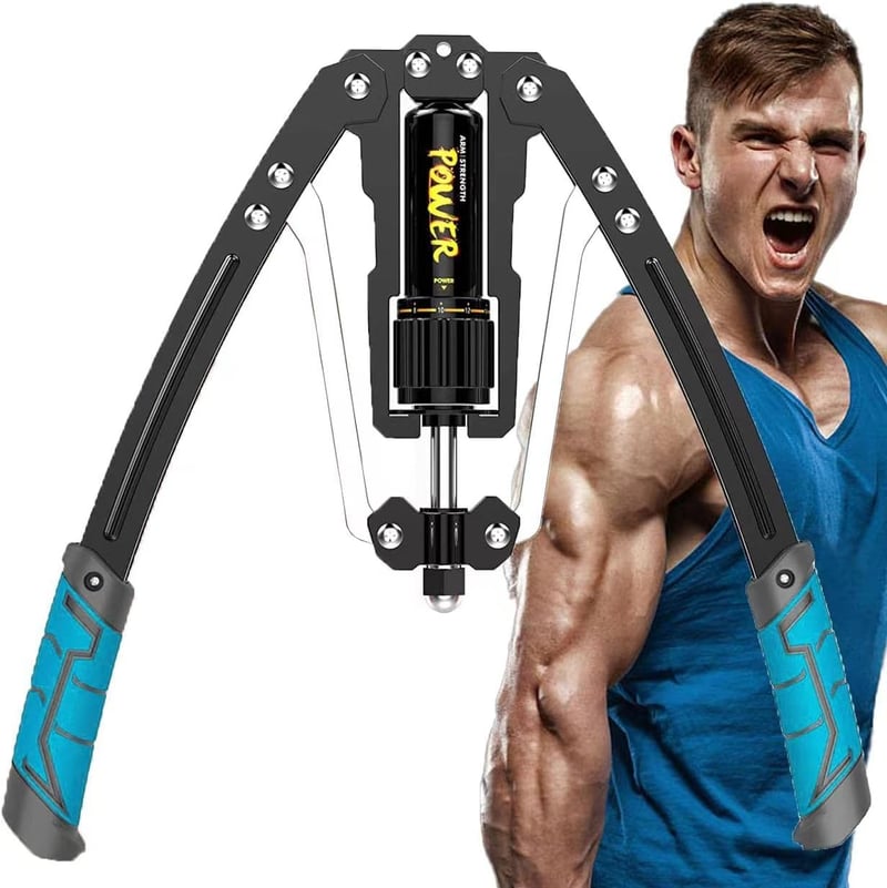 LEJIEYIN Állítható Power Twister 10-200 kg - Hidraulikus Mellizom Edző Eszköz Felsőtest Erősítéshez - Kék Fitness Edzőgép Otthoni Edzéshez