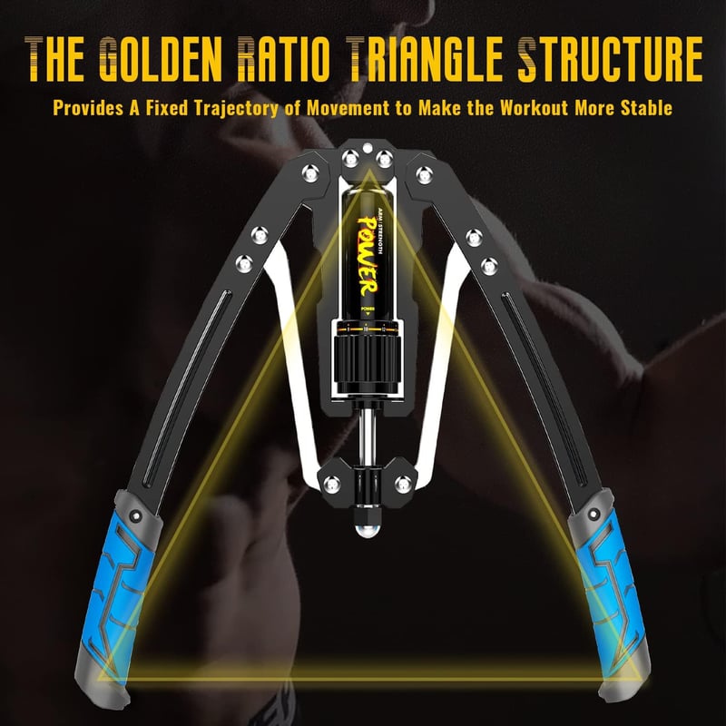 LEJIEYIN Állítható Power Twister 10-200 kg - Hidraulikus Mellizom Edző Eszköz Felsőtest Erősítéshez - Kék Fitness Edzőgép Otthoni Edzéshez