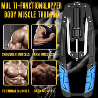 LEJIEYIN Állítható Power Twister 10-200 kg - Hidraulikus Mellizom Edző Eszköz Felsőtest Erősítéshez - Kék Fitness Edzőgép Otthoni Edzéshez 2