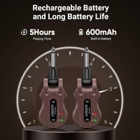 LEKATO 5.8 GHz Vezeték Nélküli Gitár Rendszer - Újratölthető Digitális Adó-Vevő Szett Elektromos Gitárhoz és Basszusgitárhoz 5