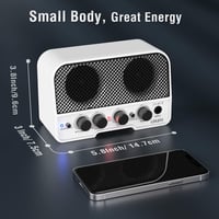 LEKATO 5W Mini Gitárerősítő Bluetooth 5.0 Funkcióval - Hordozható Elektromos Gitár Kombó Erősítő Kettős Hangszóróval, Clean és Overdrive Csa 5