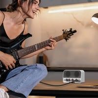 LEKATO 5W Mini Gitárerősítő Bluetooth 5.0 Funkcióval - Hordozható Elektromos Gitár Kombó Erősítő Kettős Hangszóróval, Clean és Overdrive Csa 6
