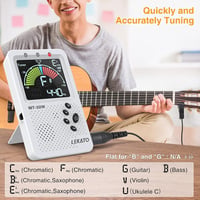 LEKATO Digitális Metronóm Hangoló - Újratölthető, Nagy LCD Kijelző, Gitár, Basszus, Hegedű, Ukulele Hangszerekhez, Fehér 3