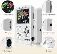 LEKATO Digitális Metronóm Hangoló - Újratölthető, Nagy LCD Kijelző, Gitár, Basszus, Hegedű, Ukulele Hangszerekhez, Fehér 6