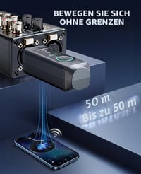 LEKATO P16 Bluetooth XLR prijímač, Hi-Fi stereo audio prijímač s dosahom 50 m, 15-hodinovou výdržou batérie, mono/stereo režimom, pre PA a DJ mixážne pulty 6