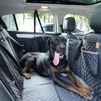 Lekeinchi Autós Kutyatakaró Hátsó Ülésre - Vízálló, Karcálló Kutyafekhely 6 Stabil Fa Panellel és Biztonsági Övvel - SUV, Terepjáró Védőhuza 7