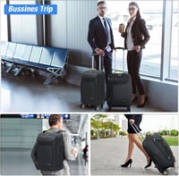Lekespring Bőr Gurulós Üzleti Hátizsák 17.3" Laptoppal, Vízálló Utazási Táska 7