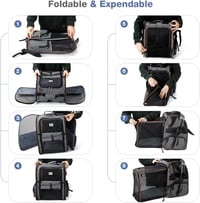 Lekespring Expandable hátizsák macskáknak kutyáknak 8kg-ig szürke biztonsági vezetékkel 6
