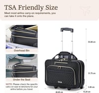 Lekespring Gurulós Laptop Táska Kerekes Trolley 15.6 Hüvelykes Notebook Vízálló Utazó Bőrönd Fekete Üzleti Férfi Női 2
