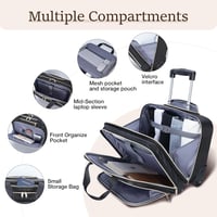 Lekespring Gurulós Laptop Táska Kerekes Trolley 15.6 Hüvelykes Notebook Vízálló Utazó Bőrönd Fekete Üzleti Férfi Női 3