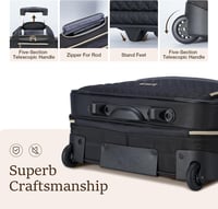 Lekespring Gurulós Laptop Táska Kerekes Trolley 15.6 Hüvelykes Notebook Vízálló Utazó Bőrönd Fekete Üzleti Férfi Női 4