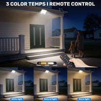 Proiector Solar de Exterior LEKIA cu Acumulator 12000mAh, Telecomandă, 3000K/4500K/6500K, Cablu 5m, Senzor Crepuscular, pentru Parcare, Curte, Garaj - 1 buc 4