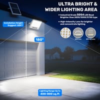 Proiector Solar de Exterior LEKIA cu Acumulator 12000mAh, Telecomandă, 3000K/4500K/6500K, Cablu 5m, Senzor Crepuscular, pentru Parcare, Curte, Garaj - 1 buc 3