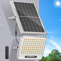 Proiector Solar de Exterior LEKIA cu Acumulator 12000mAh, Telecomandă, 3000K/4500K/6500K, Cablu 5m, Senzor Crepuscular, pentru Parcare, Curte, Garaj - 1 buc 1