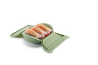 Lékué Platinum szilikon gőzölő tok zöld tálcával és receptkönyvvel, 3-4 személyes, 1400 ml 5