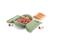Lékué Platinum szilikon gőzölő tok zöld tálcával és receptkönyvvel, 3-4 személyes, 1400 ml 6