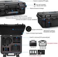 Carcasă rigidă impermeabilă LEKUFEE pentru DJI Fly More Combo, compatibilă cu DJI RC 2, RC N3 și RC N2, 8 baterii, hub de încărcare și accesorii, doar geanta 3