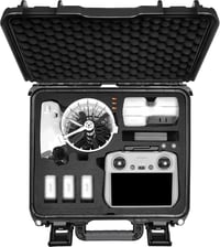 Carcasă rigidă impermeabilă LEKUFEE pentru DJI Fly More Combo, compatibilă cu DJI RC 2, RC N3 și RC N2, 8 baterii, hub de încărcare și accesorii, doar geanta 1