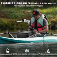 Carcasă rigidă impermeabilă LEKUFEE pentru DJI Fly More Combo, compatibilă cu DJI RC 2, RC N3 și RC N2, 8 baterii, hub de încărcare și accesorii, doar geanta 6