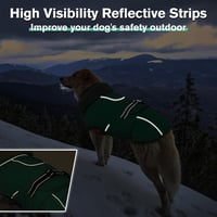 LeLePet Vízálló Téli Kutyakabát Reflektoros Puffer Dzseki M Zöld 3