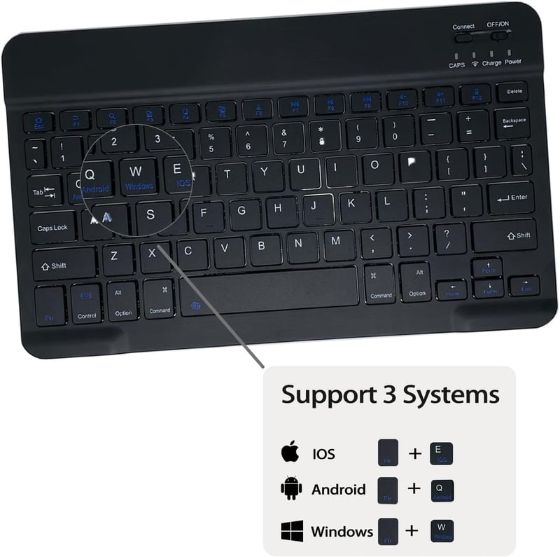 Leleyo Fire Max 11 Mágneses Billentyűzetes Tok QWERTY Eltávolítható Fekete