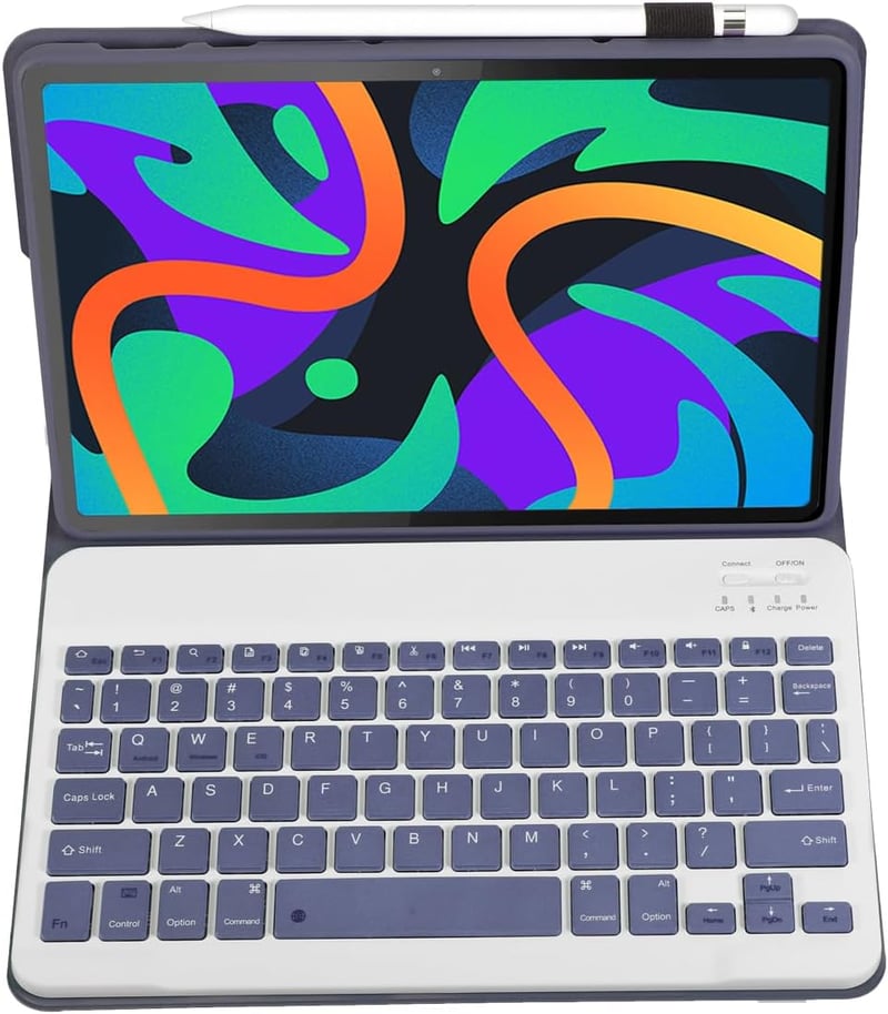 leleyo Lenovo Tab M11 K11 Idea Tab 11" Billentyűzetes Tok Mágneses Levehető QWERTY Lila