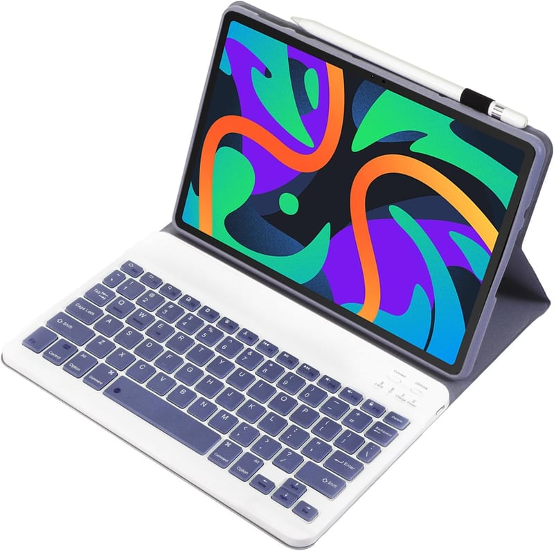 leleyo Lenovo Tab M11 K11 Idea Tab 11" Billentyűzetes Tok Mágneses Levehető QWERTY Lila