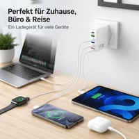 Leloco 120W USB-C nabíjačka, 6-portová rýchlonabíjačka (3x USB-A + 3x USB-C), pre iPhone 16/15/14/13, iPad, Samsung, Google Pixel, notebooky a tablety 8