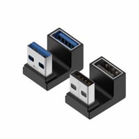Leloco USB-A 180-stupňový uhlový adaptér, USB samec na USB samicu, 10 Gbps, 5V/3A rýchle nabíjanie a prenos dát, 2 ks 1