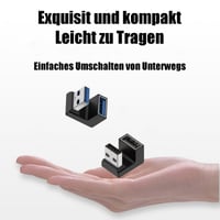 Leloco USB-A 180-stupňový uhlový adaptér, USB samec na USB samicu, 10 Gbps, 5V/3A rýchle nabíjanie a prenos dát, 2 ks 3