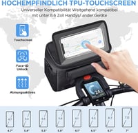 LEMEGO 5.3L Vízálló Kormánytáska E-Bike és Kerékpár Telefontartóval 6