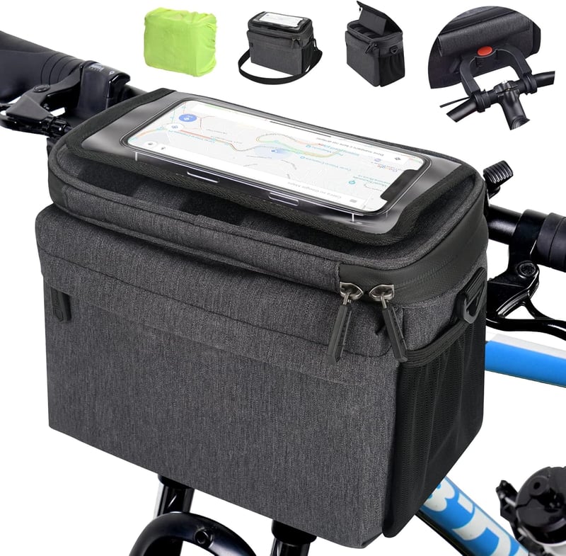 LEMEGO 5.3L Vízálló Kormánytáska E-Bike és Kerékpár Telefontartóval