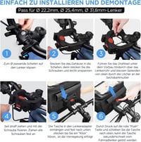 LEMEGO 5.3L Vízálló Kormánytáska E-Bike és Kerékpár Telefontartóval 7