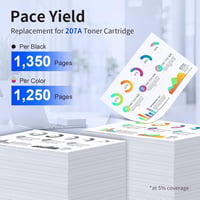 Lemero 207A Toner szett HP Color LaserJet Pro m283fdw m255dw m282nw nyomtatóhoz, 4 db (CMYK) 3