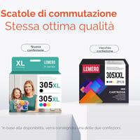 Lemero 305 XL tintapatron HP 305-höz - fekete + színes, 2 db 7