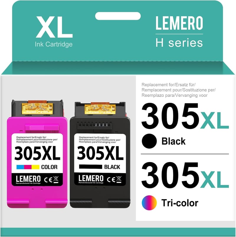 Lemero 305 XL tintapatron HP 305-höz - fekete + színes, 2 db