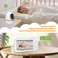 Detská pestúnka LEMFO s 5,0" HD displejom, 5000 mAh batériou, 720P kamerou, monitorovaním teploty a hluku, nočným videním a funkciou VOX 6