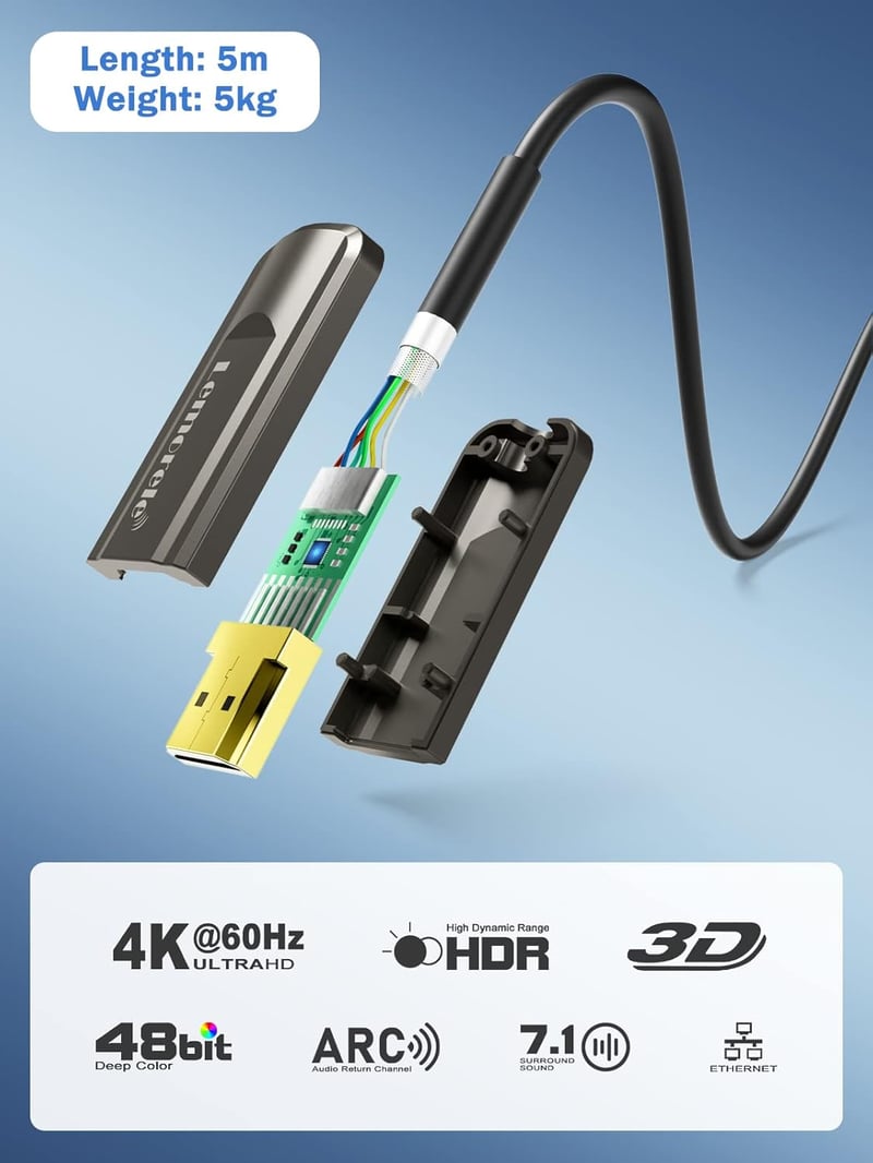 Lemorele HDMI 2.0 optikai kábel 4K@60Hz 18Gbps PS5 Xbox