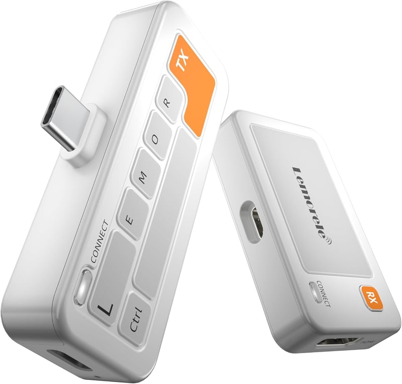Lemorele Wireless HDMI Adó-Vevő 50m Távolságra, 1080P@60Hz, Miracast/AirPlay, Windows/Android/iOS/macOS