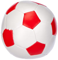 Lena 62163 Mäkká futbalová lopta – sada 3 ks, 10 cm, biela/modrá/zelená/červená, na vnútorné aj vonkajšie použitie, pre deti od 12 mesiacov 2