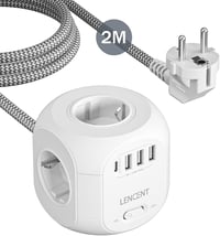 LENCENT 8az1-ben kocka elosztó 3 USB + Type-C porttal 2m vezetékkel - 2 m 1