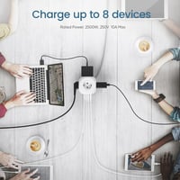 LENCENT 8az1-ben kocka elosztó 3 USB + Type-C porttal 2m vezetékkel - 2 m 7