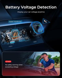 LENCENT Bluetooth FM Transzmitter Autóba - Kihangosító, Dupla USB Töltő, SD Kártya Támogatás, Zajszűrő Technológia, Szivargyújtós Zenelejáts 7