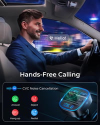 LENCENT Bluetooth FM Transzmitter Autóba - Kihangosító, Dupla USB Töltő, SD Kártya Támogatás, Zajszűrő Technológia, Szivargyújtós Zenelejáts 6