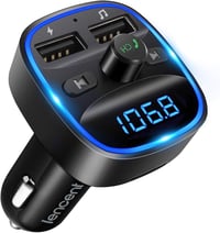 LENCENT Bluetooth FM Transzmitter Autóba - Kihangosító, Dupla USB Töltő, SD Kártya Támogatás, Zajszűrő Technológia, Szivargyújtós Zenelejáts 1