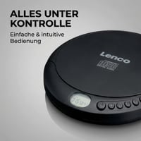 Player CD portabil Lenco CD-010 cu căști și cablu de încărcare USB - negru 4