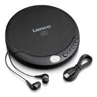 Player CD portabil Lenco CD-010 cu căști și cablu de încărcare USB - negru 1